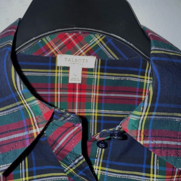 Talbots Classic Shirt in Scenic Plaid Size SP - Picture 7 of 9